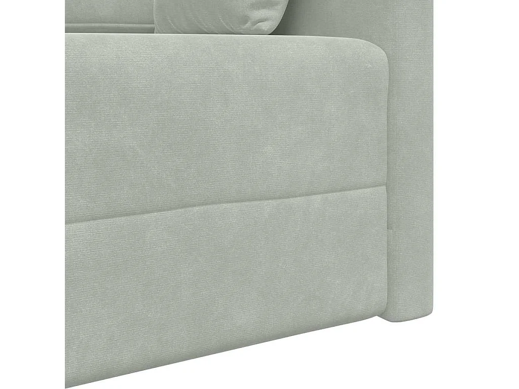 Canapé convertible 2 places en velours gris clair 213x76x77 cm