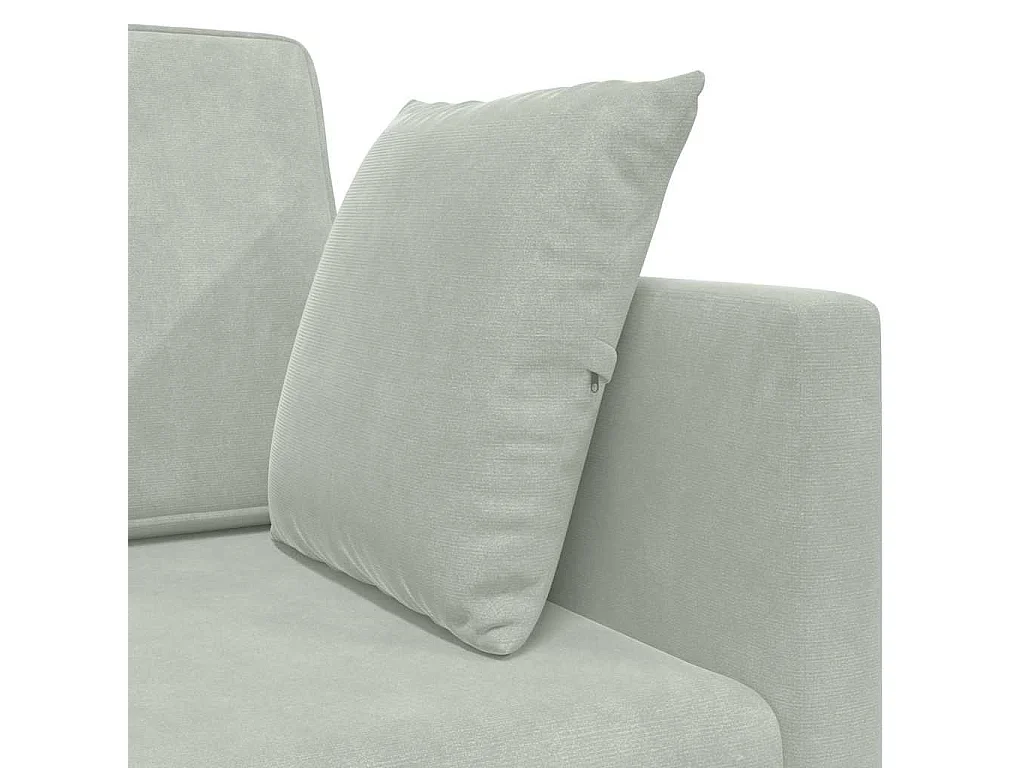 Canapé convertible 2 places en velours gris clair 213x76x77 cm