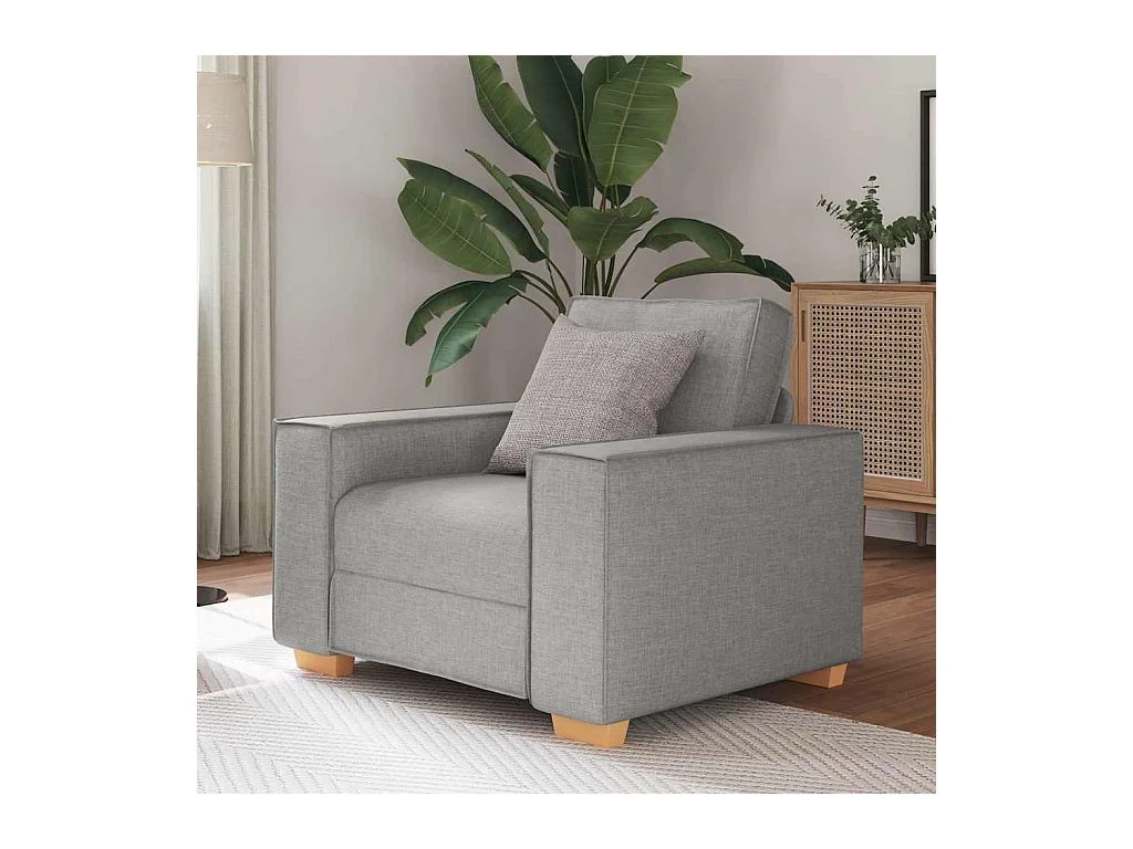 Canapé Fauteuil Gris Nuage 60 cm Tissu