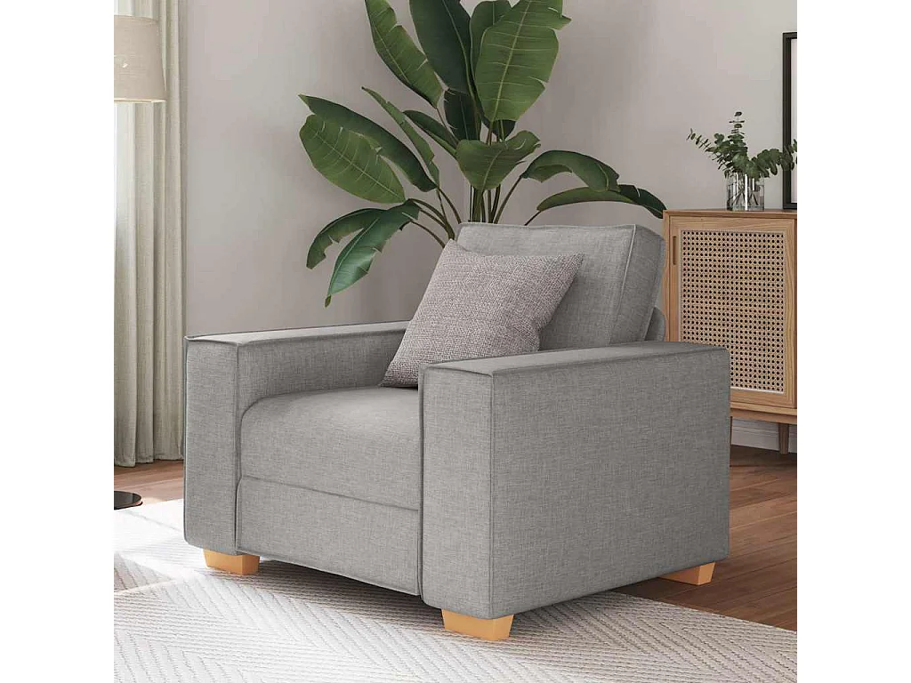 Canapé Fauteuil Gris Nuage 60 cm Tissu