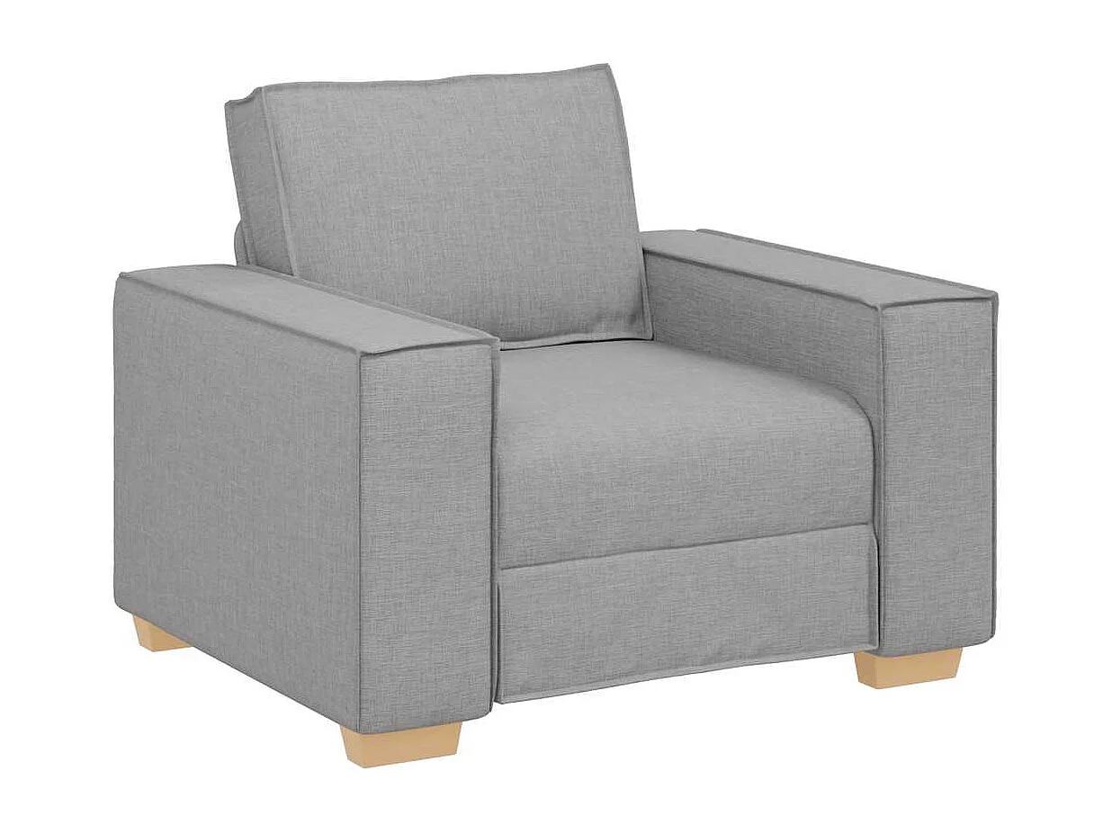 Canapé Fauteuil Gris Nuage 60 cm Tissu