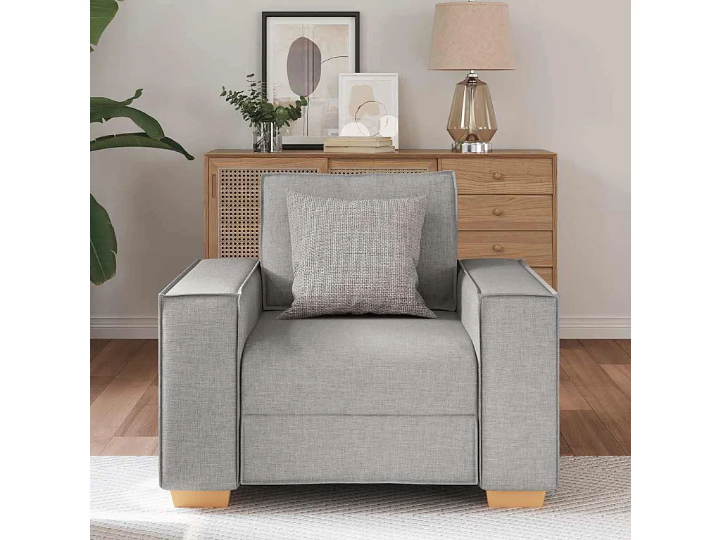 Canapé Fauteuil Gris Nuage 60 cm Tissu