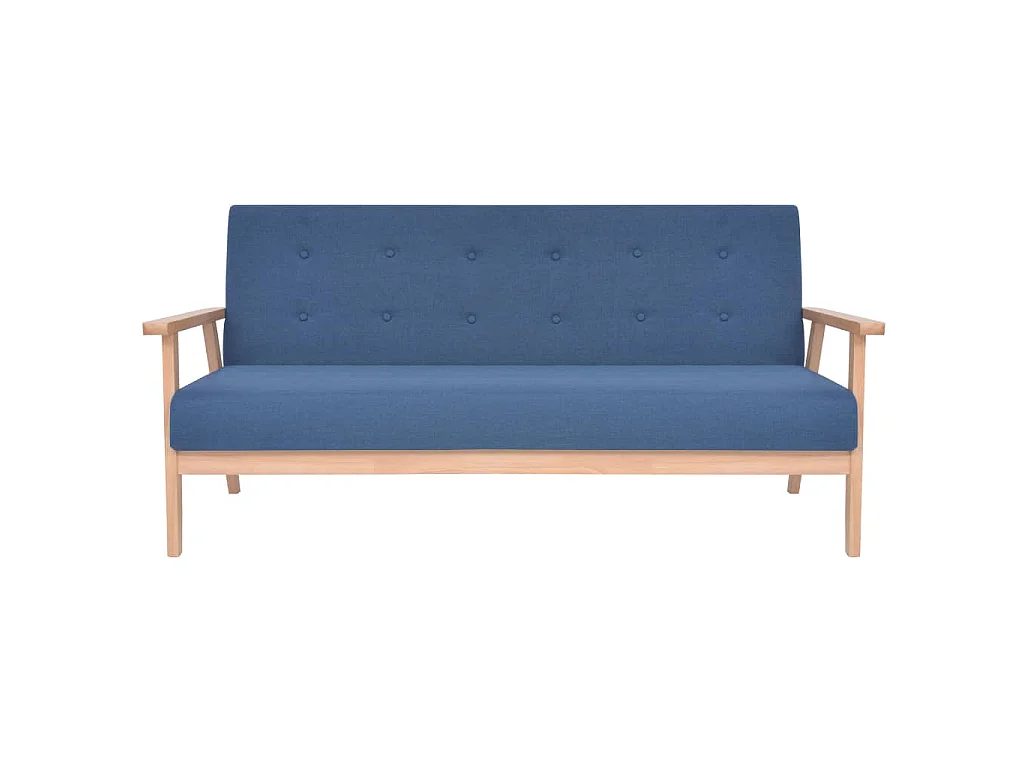 Canapé d'angle 3 places en tissu bleu