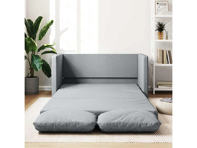 Canapé-lit 2 en 1 gris clair 112x174x55 cm tissu