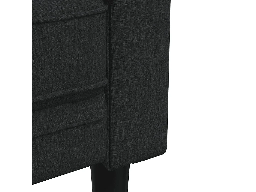 Conjunto de sofá de tela negra de 2 piezas