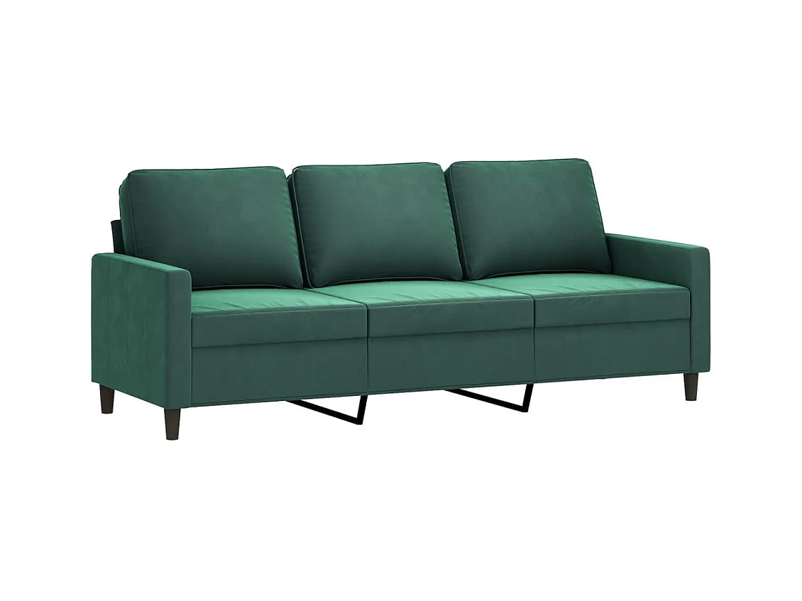 Conjunto de sofá de 3 piezas con cojines Terciopelo Verde Oscuro