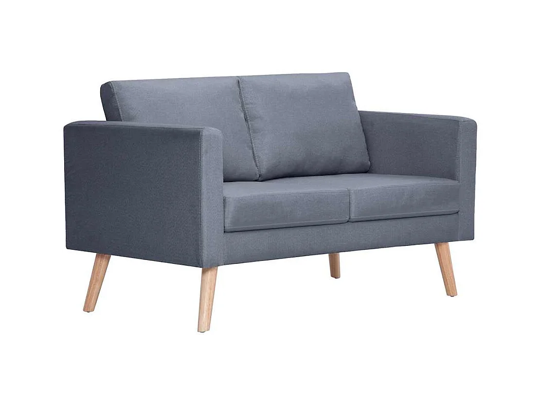 Sofá de 2 plazas en tela gris oscuro