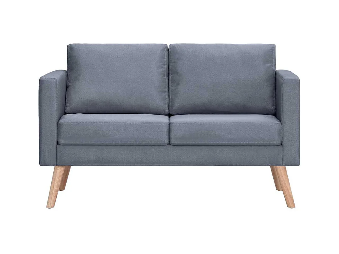 Sofá de 2 plazas en tela gris oscuro
