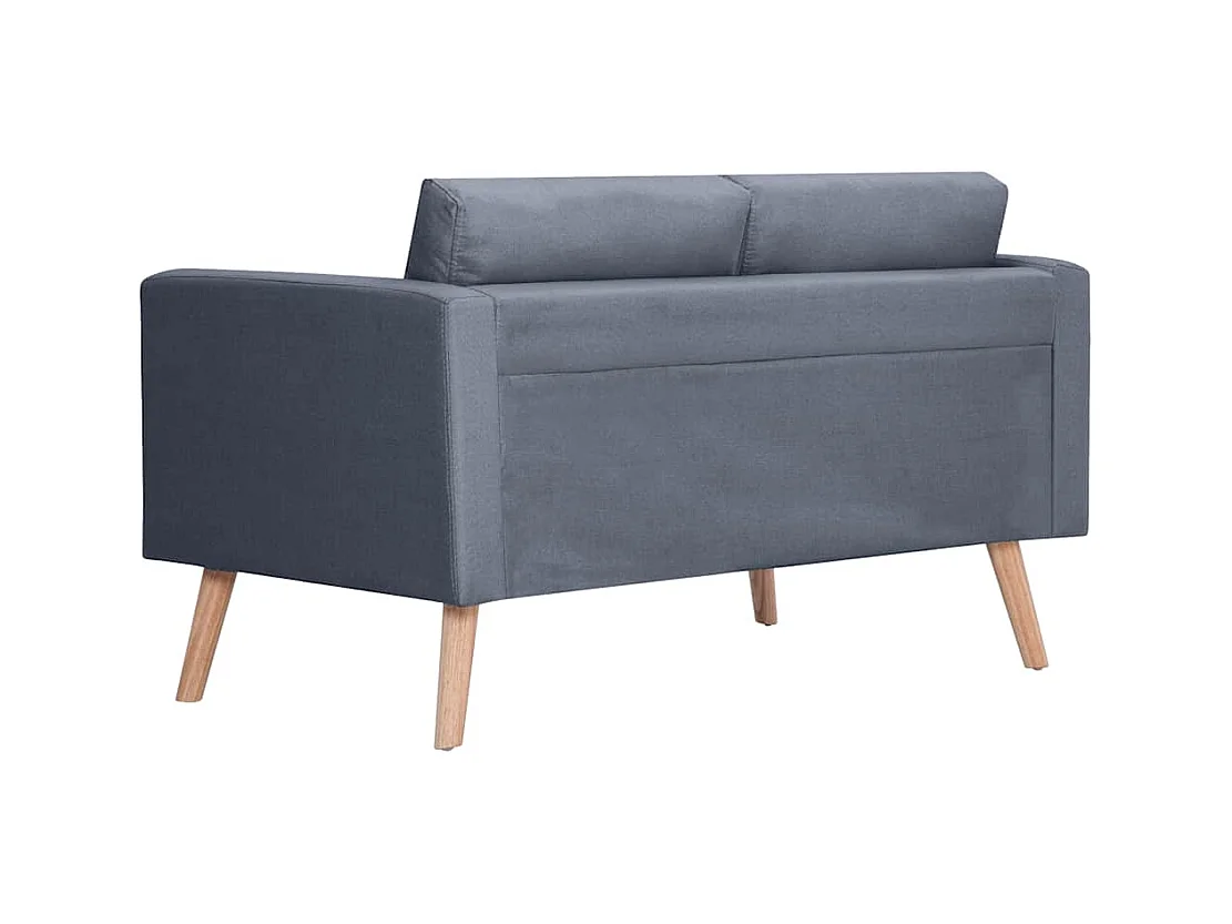 Sofá de 2 plazas en tela gris oscuro