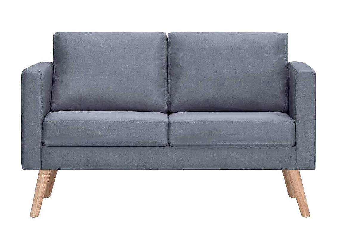 Canapé à 2 places Tissu Gris foncé