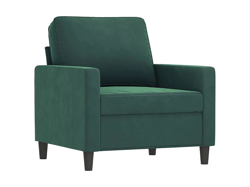 Set di divani 3 pezzi con cuscini in velluto verde scuro