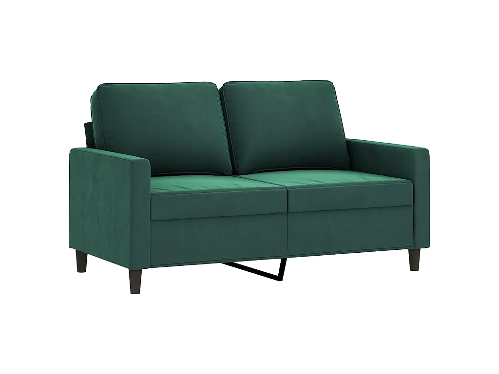 Set di divani 3 pezzi con cuscini in velluto verde scuro