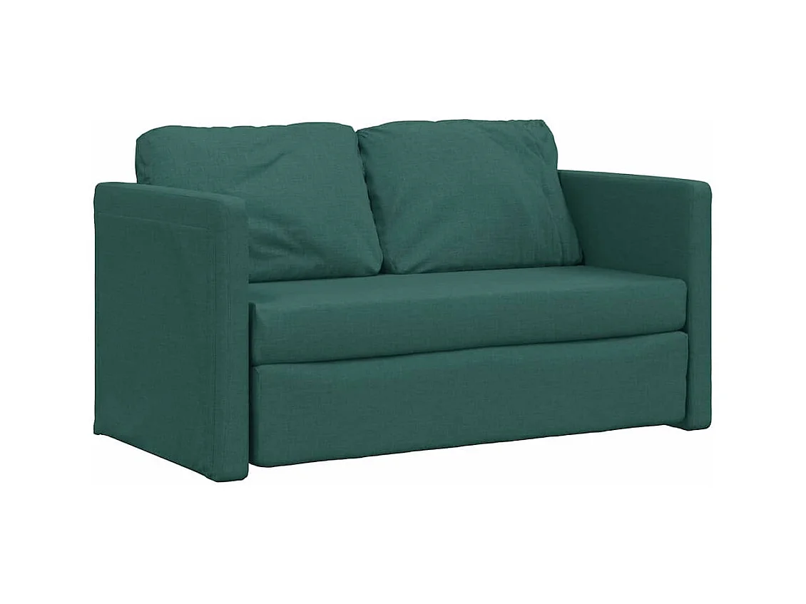 Divano letto 2 in 1 verde scuro 112x174x55 cm tessuto