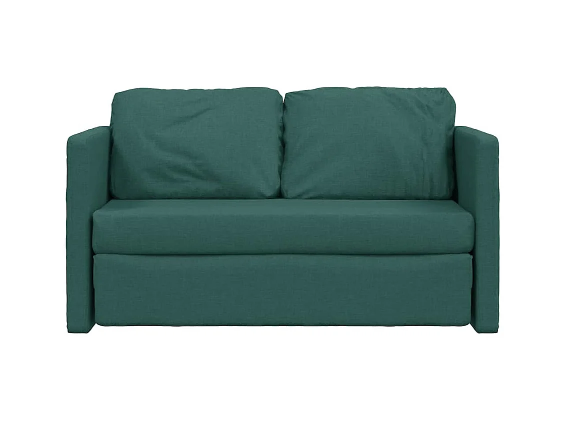 Divano letto 2 in 1 verde scuro 112x174x55 cm tessuto