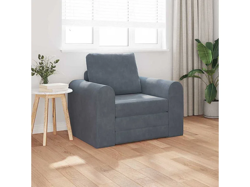 Divano letto grigio scuro 98 x 71 x 83 cm in velluto