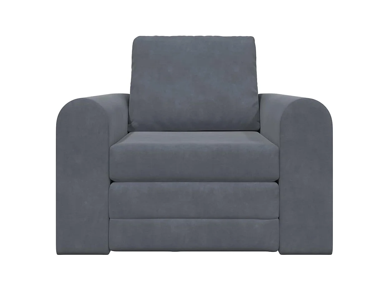 Divano letto grigio scuro 98 x 71 x 83 cm in velluto