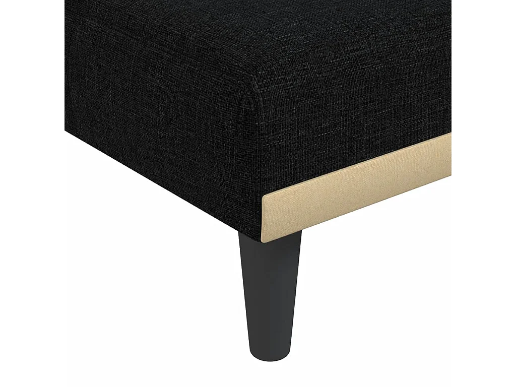 Canapé-lit en forme de L noir 255x140x70 cm tissu