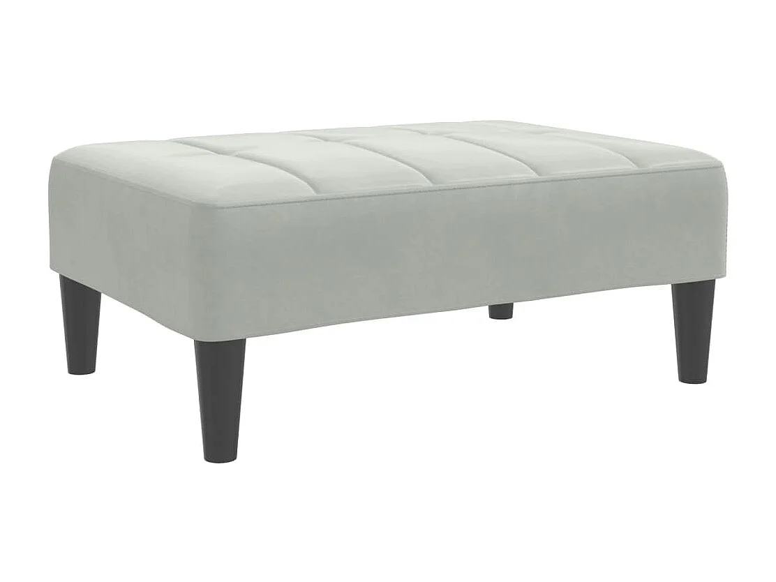 Divano letto a 2 posti con poggiapiedi in velluto grigio chiaro
