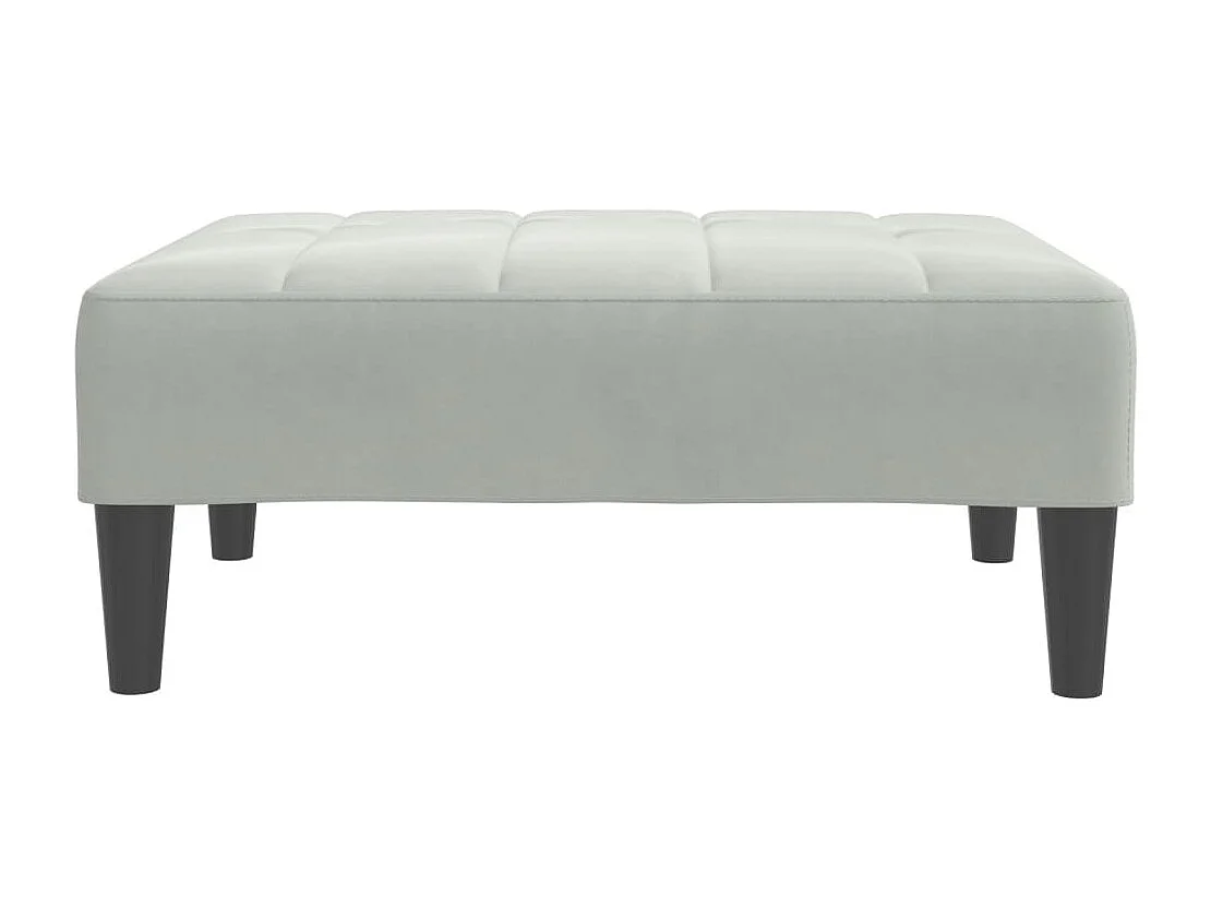 Canapé-lit à 2 places avec repose-pied gris clair velours