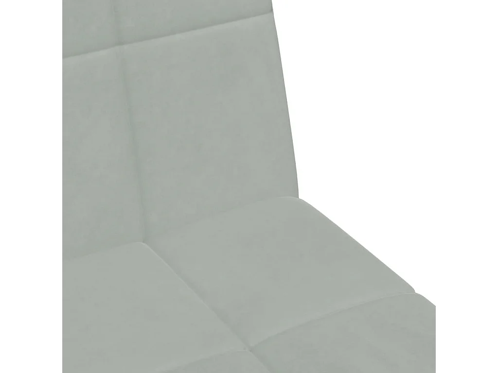 Canapé-lit à 2 places avec repose-pied gris clair velours