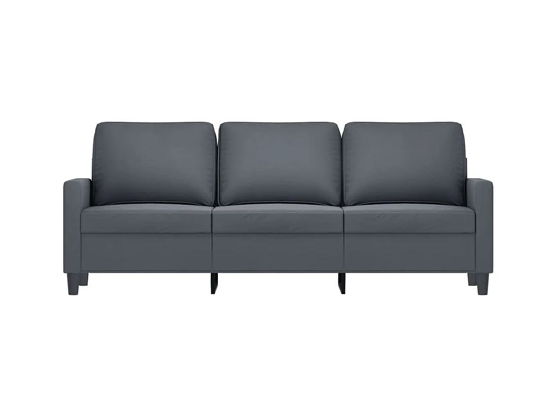 Divano 3 posti Grigio scuro 180 cm Velluto