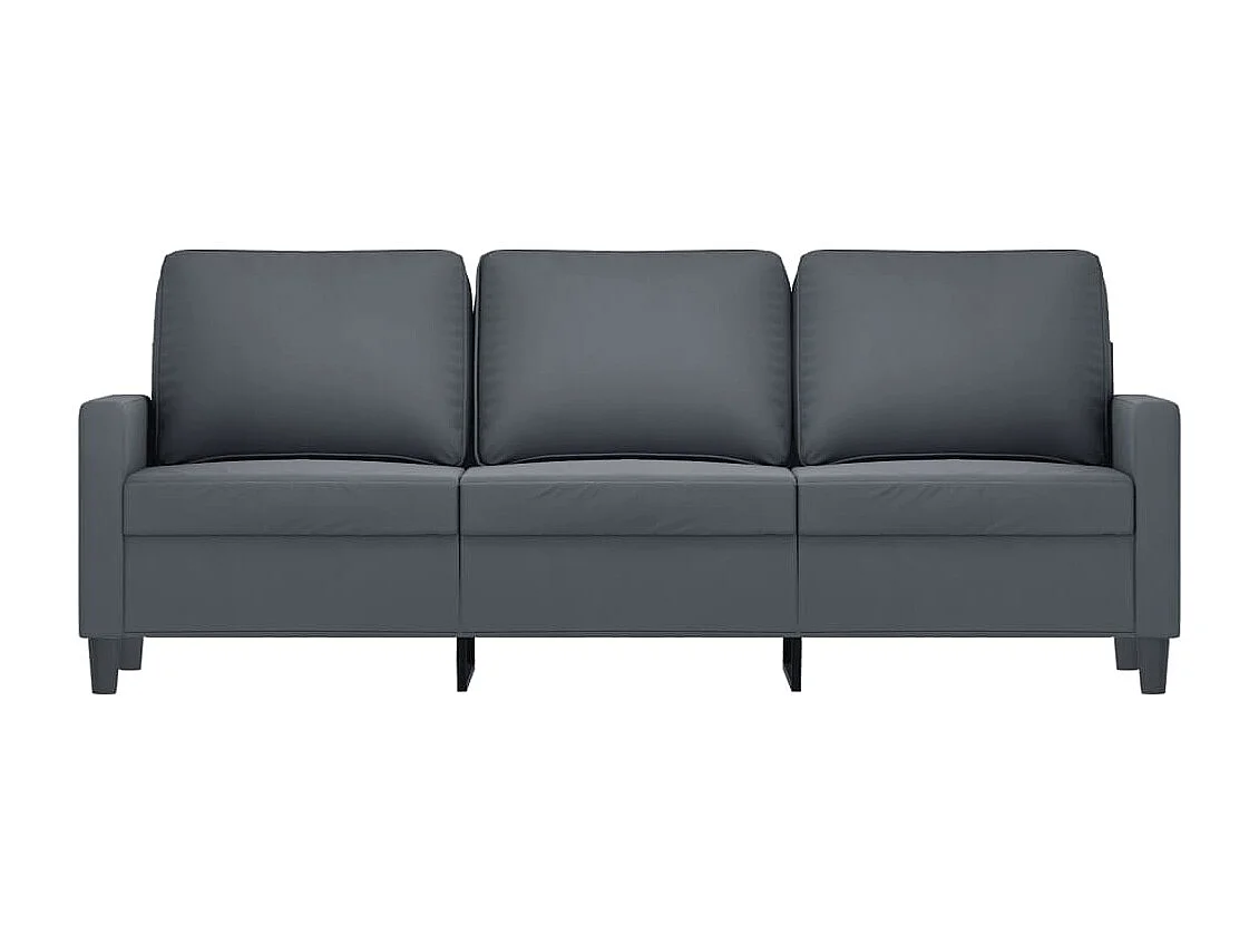 Divano 3 posti Grigio scuro 180 cm Velluto