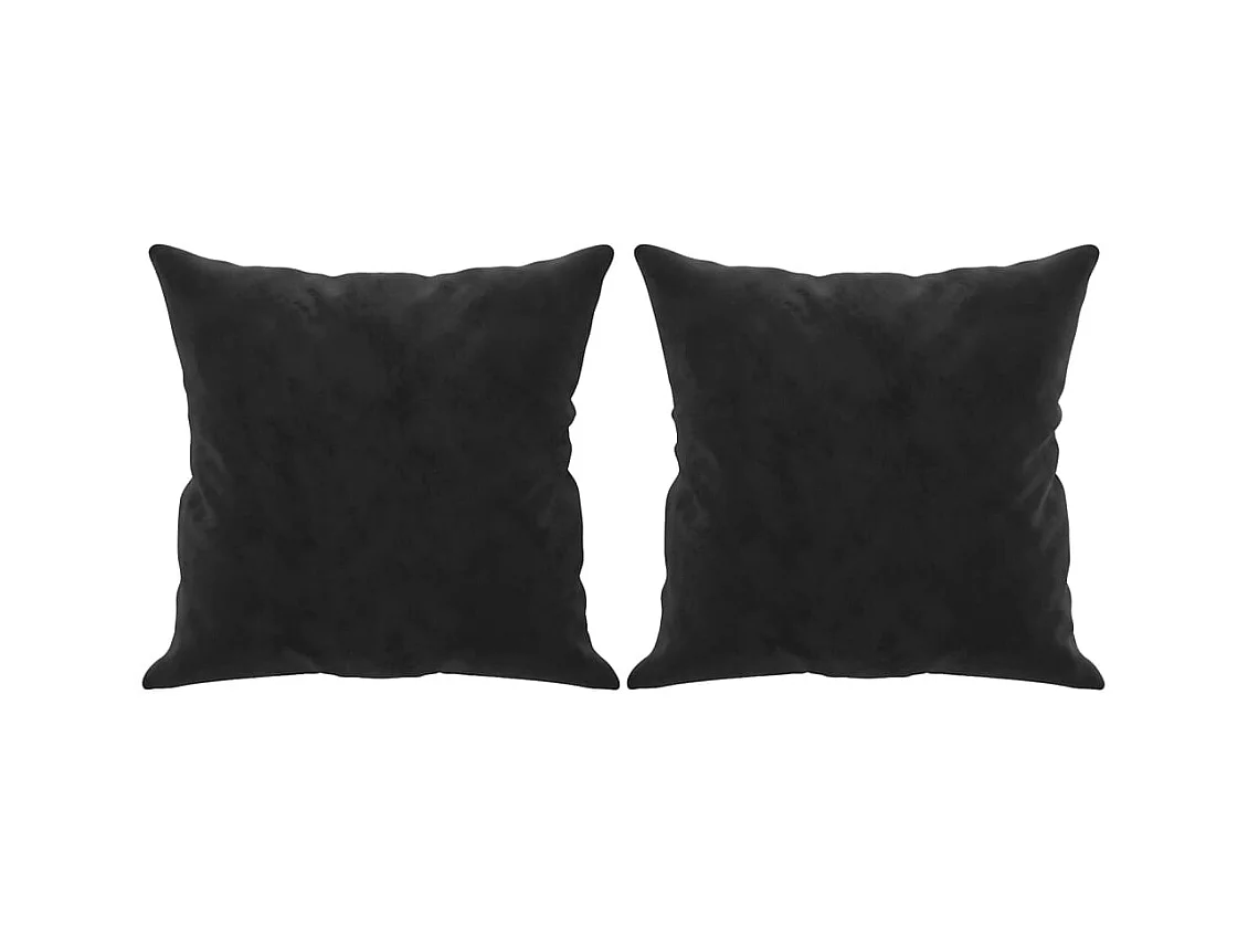 Sofá de 3 plazas con cojines decorativos de terciopelo negro de 180 cm.