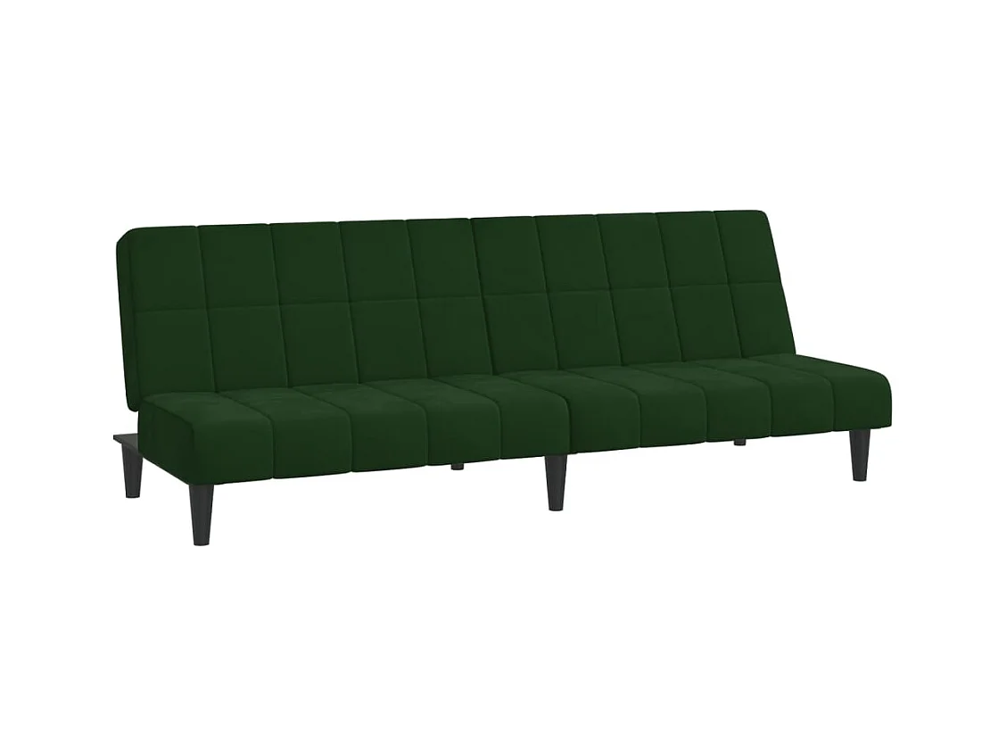 Dunkelgrünes 2-Sitzer-Schlafsofa aus Samt