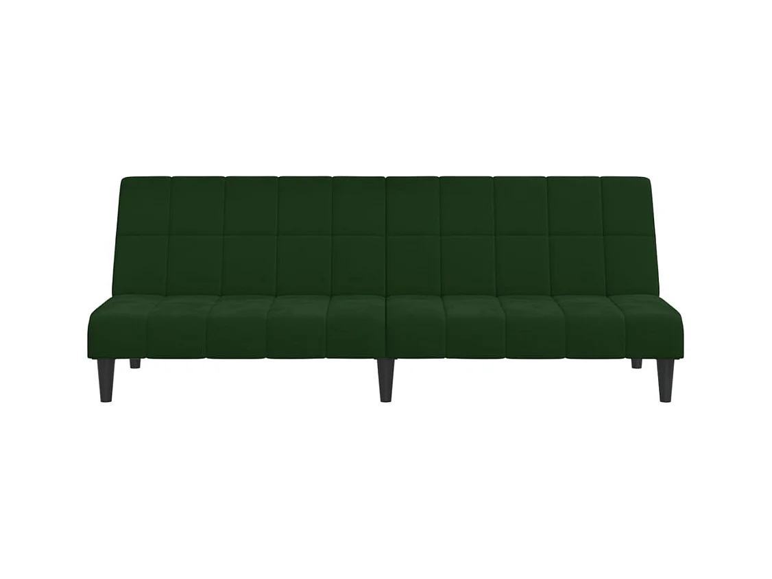 Dunkelgrünes 2-Sitzer-Schlafsofa aus Samt