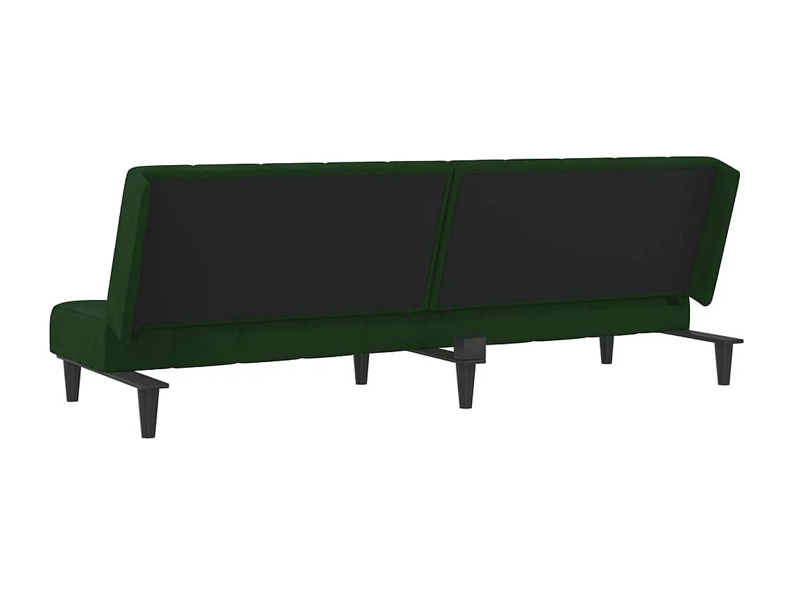 Dunkelgrünes 2-Sitzer-Schlafsofa aus Samt
