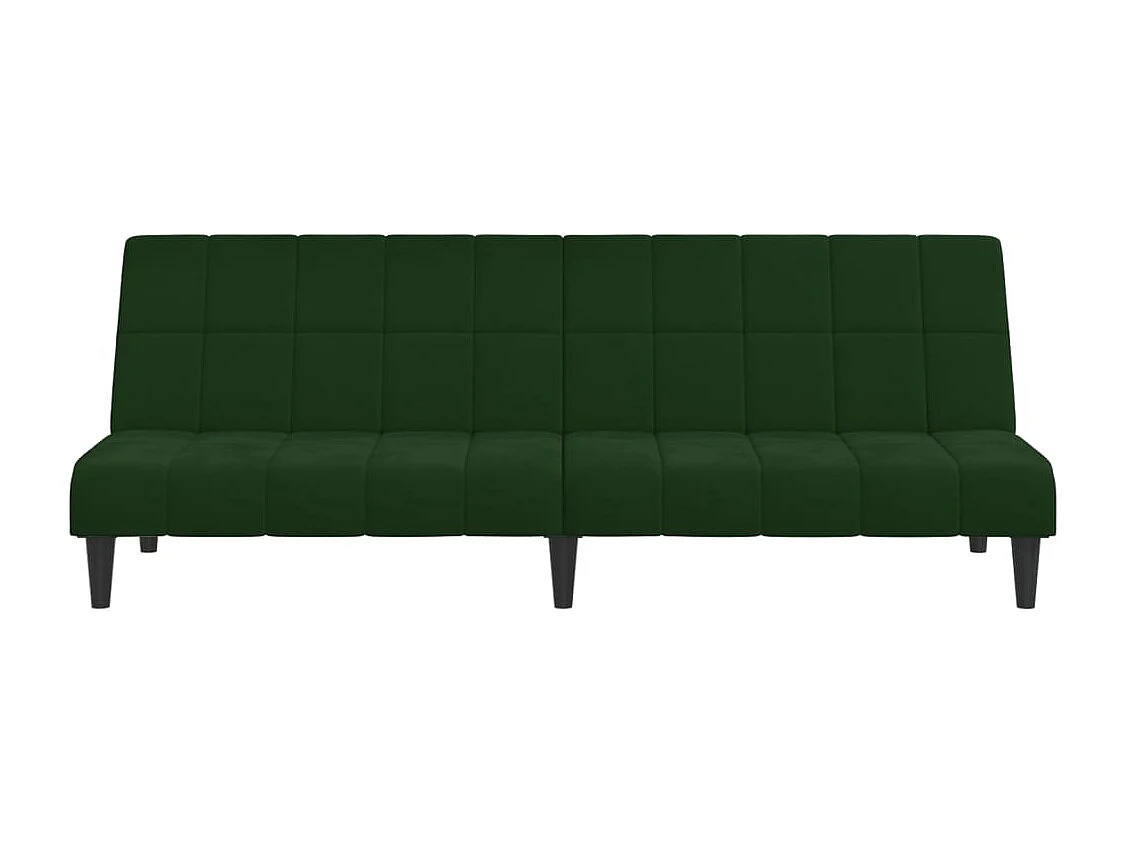 Sofá cama de 2 plazas de terciopelo verde oscuro