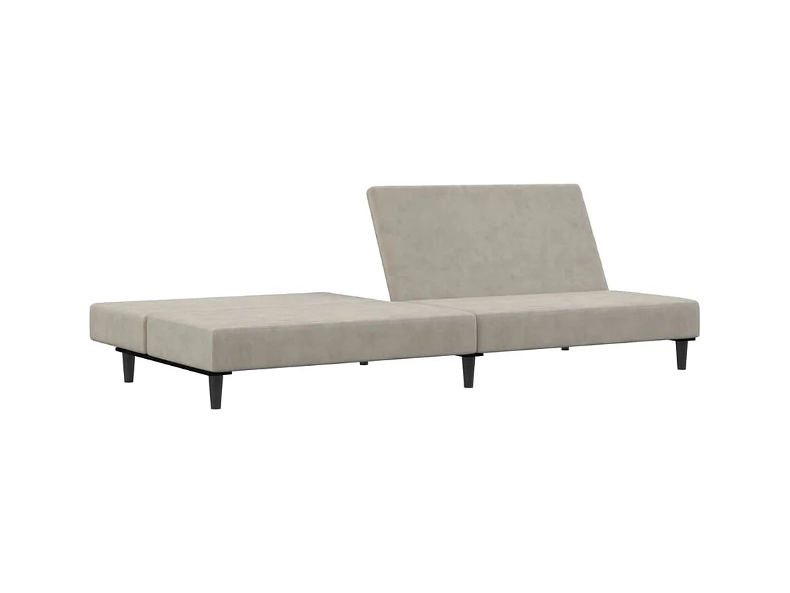 Sofá cama de 2 plazas de terciopelo gris claro