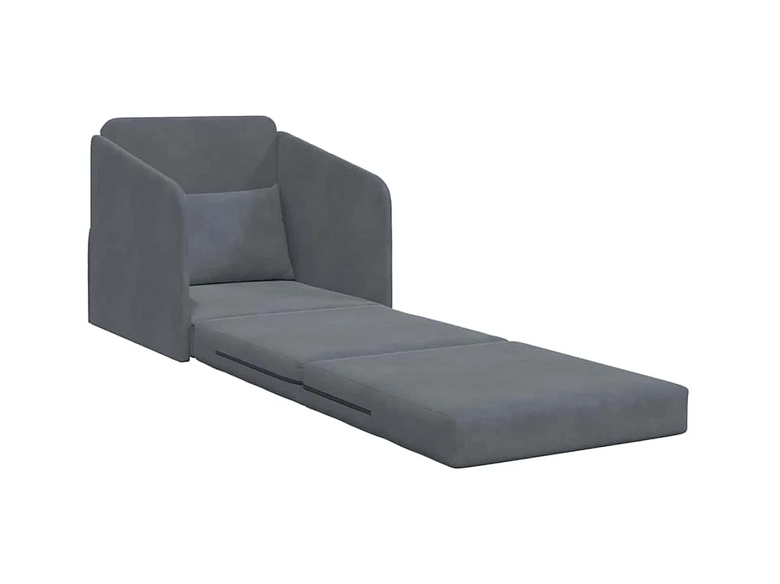 Dunkelgraues Schlafsofa 65 x 80 x 83 cm Samt
