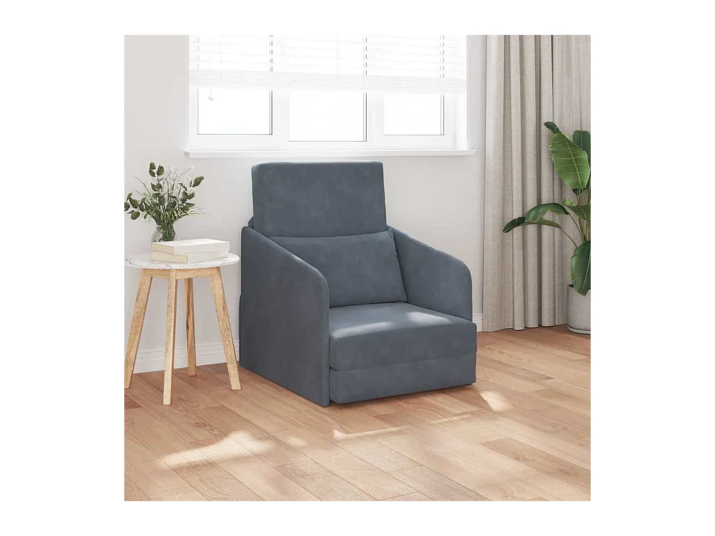 Sofá cama gris oscuro 65 x 80 x 83 cm Terciopelo