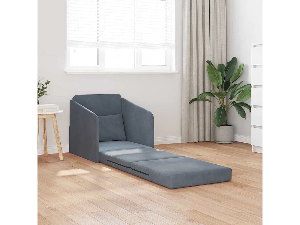 Canapé-Lit Gris foncé 65 x 80 x 83 cm Velours