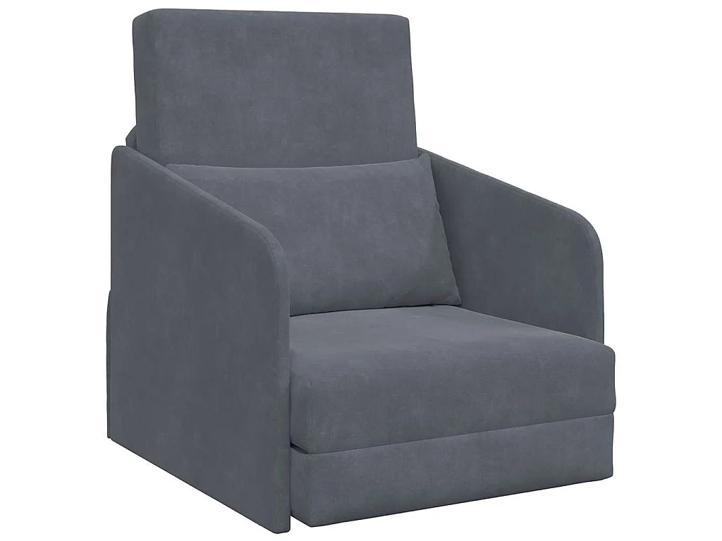 Canapé-Lit Gris foncé 65 x 80 x 83 cm Velours