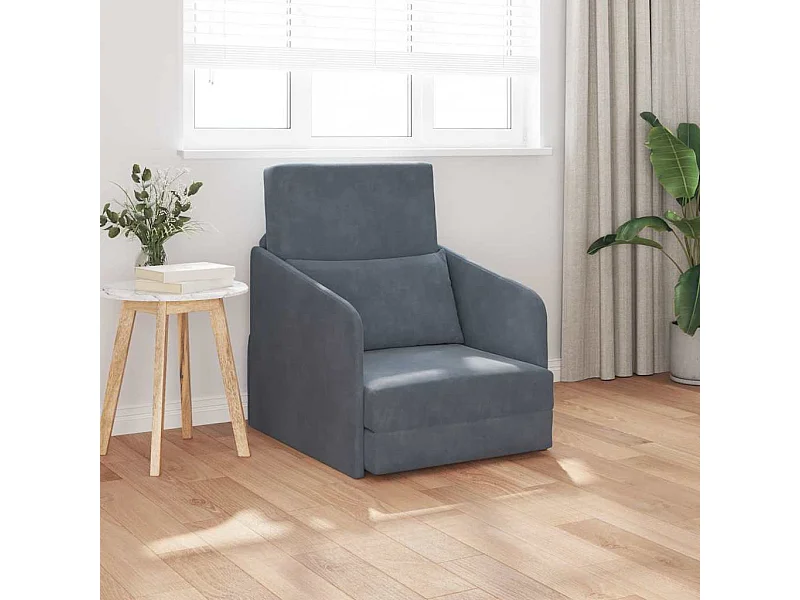 Canapé-Lit Gris foncé 65 x 80 x 83 cm Velours