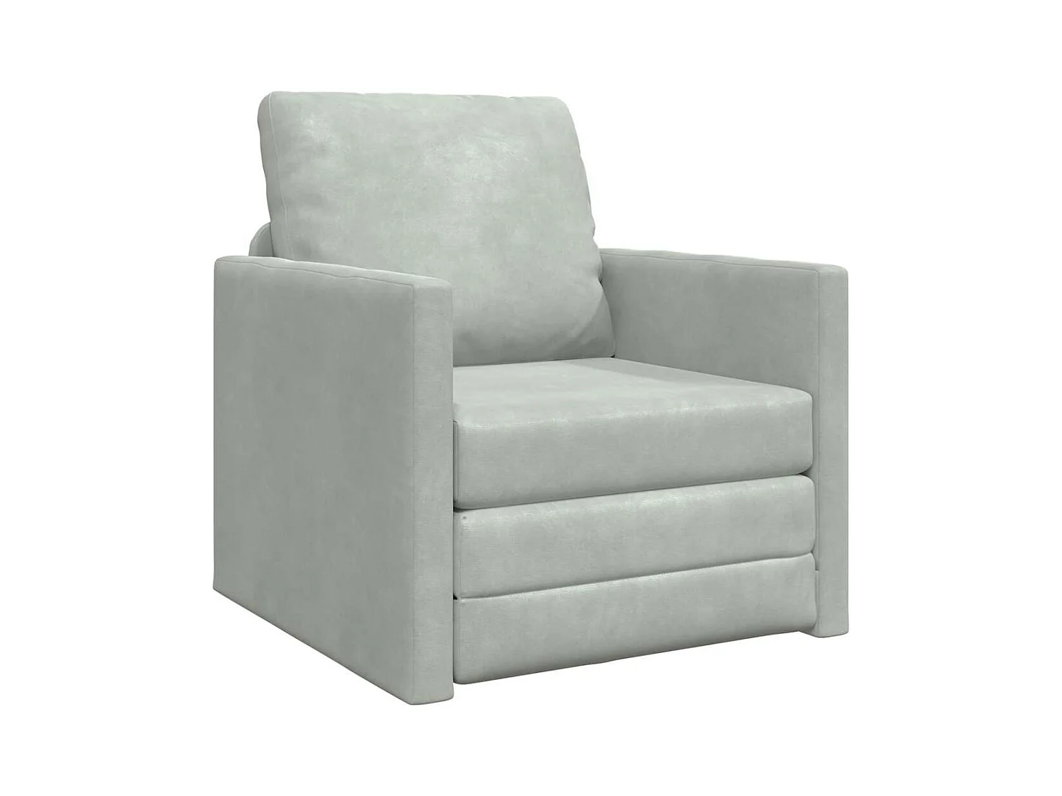 Divano letto con cuscino Grigio chiaro 74 x 77 x 81 cm Velluto