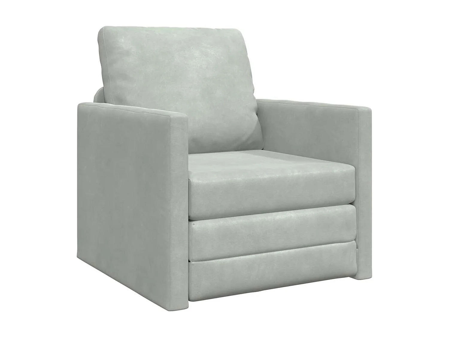 Canapé-lit avec coussin Gris clair 74 x 77 x 81 cm Velours