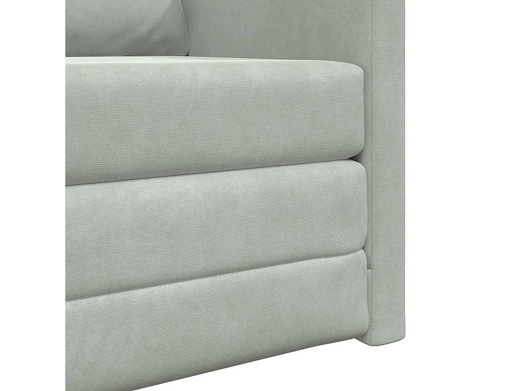 Canapé-lit avec coussin Gris clair 74 x 77 x 81 cm Velours