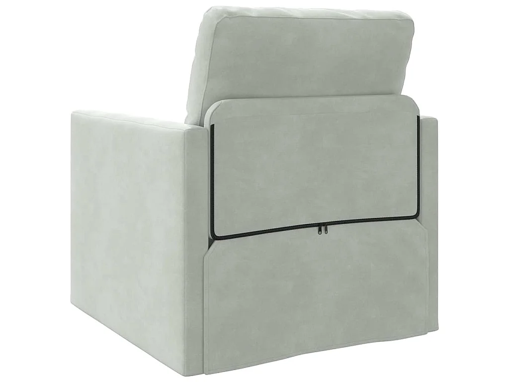 Canapé-lit avec coussin Gris clair 74 x 77 x 81 cm Velours