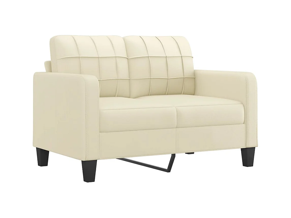 3-delige bankstel met crèmekleurige kunstleren kussens