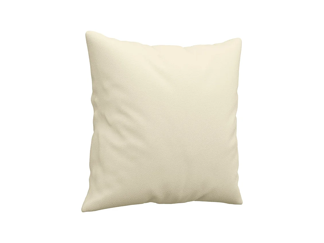 3-delige bankstel met crèmekleurige kunstleren kussens