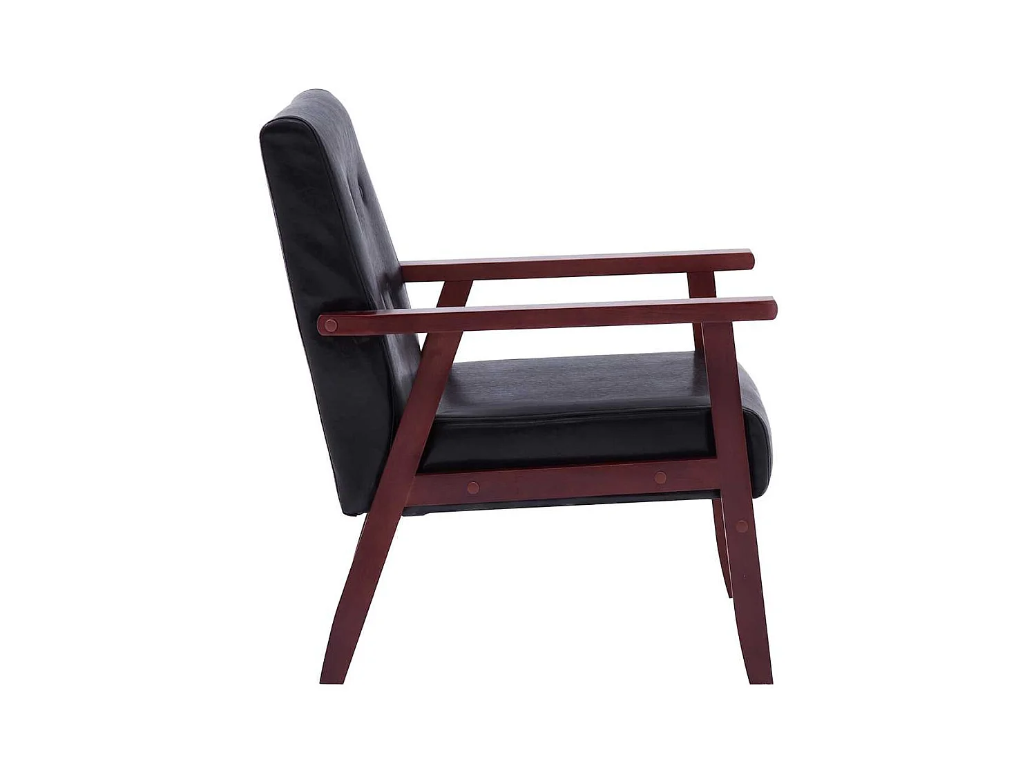 Conjunto de sofá de 3 piezas en piel sintética negra