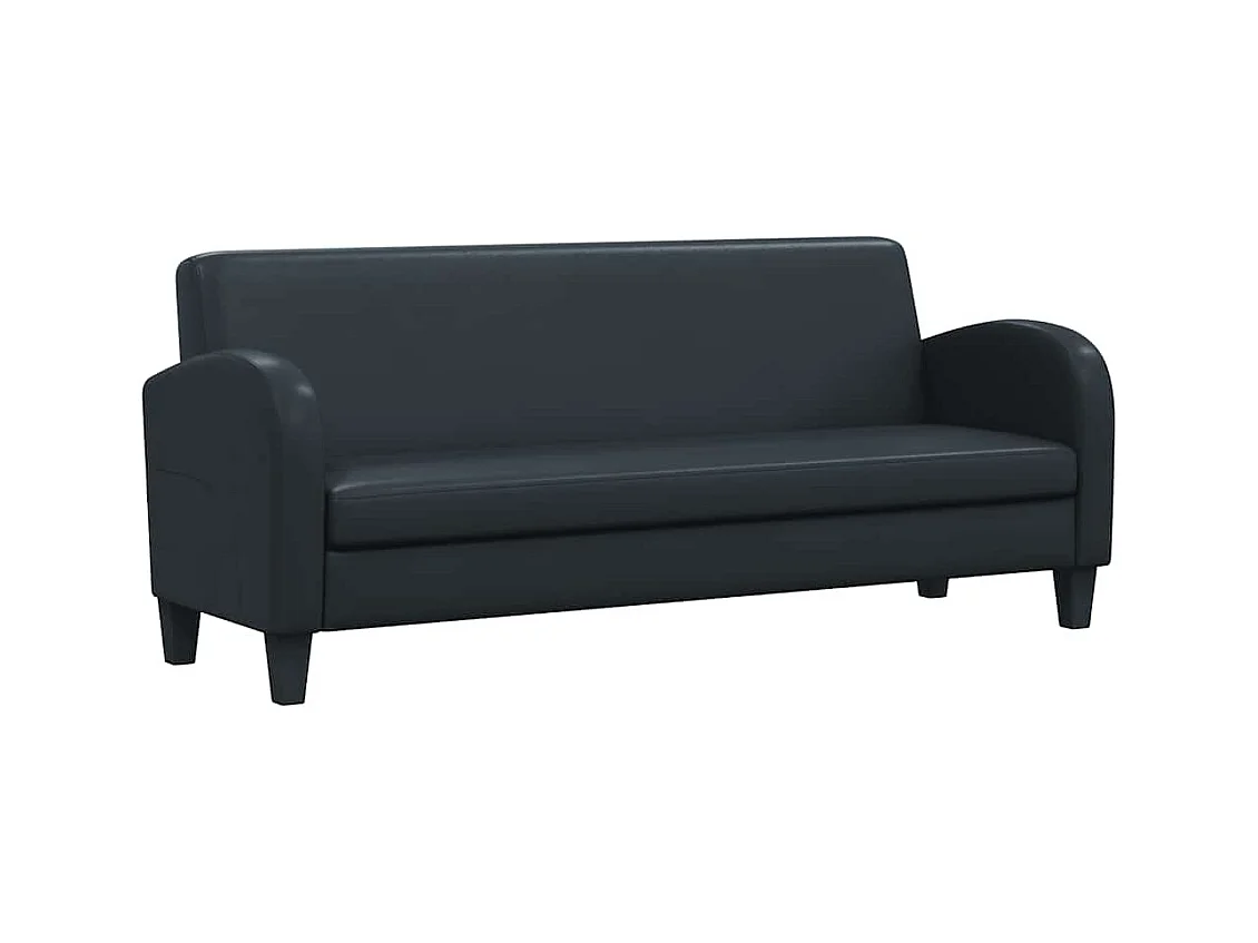 Divano a 3 posti in pelle sintetica nera