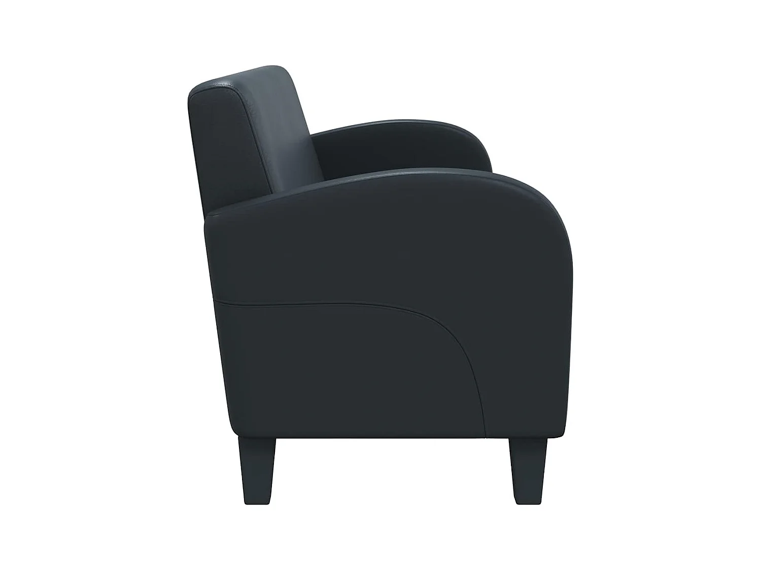 Divano a 3 posti in pelle sintetica nera