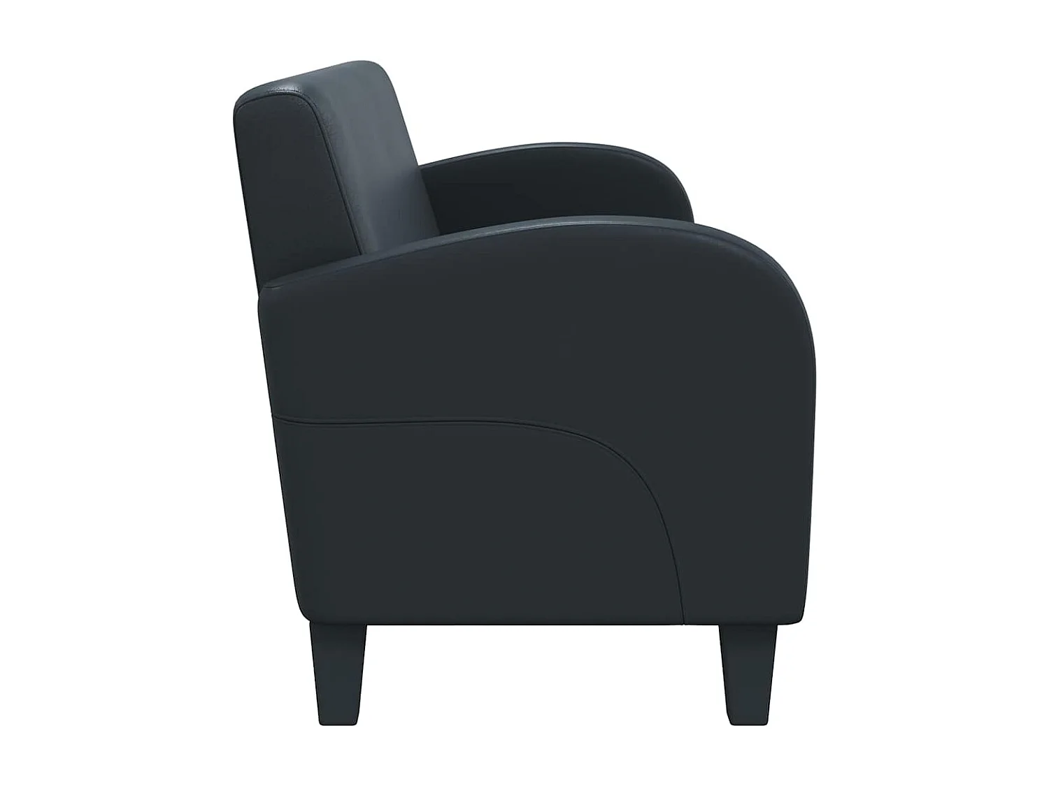 3-zits zwarte kunstleren bank