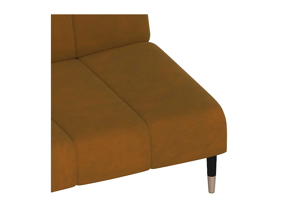 Braunes 2-Sitzer-Schlafsofa aus Samt