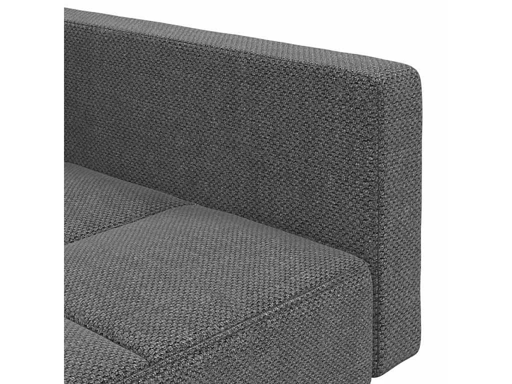 Sofá cama de 2 plazas con dos almohadas de tela gris claro