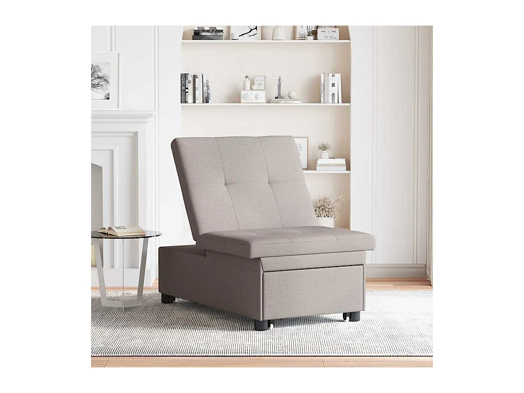 Canapé-Lit Taupe 194 x 67 x 37 cm tissu